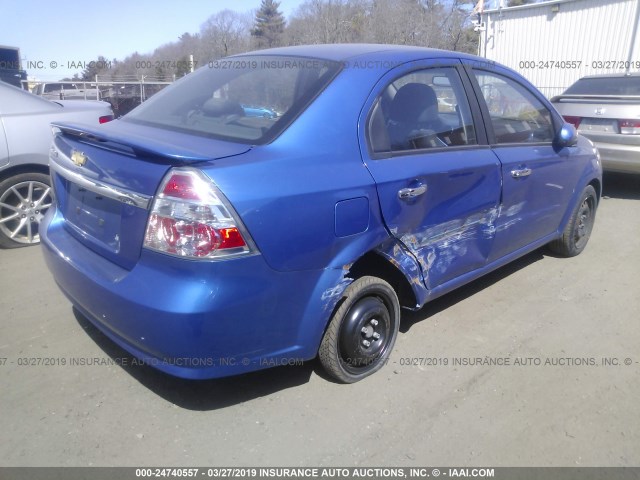 KL1TG56E69B319873 - 2009 CHEVROLET AVEO LT BLUE photo 4