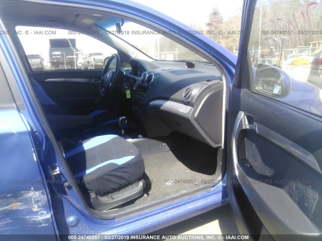 KL1TG56E69B319873 - 2009 CHEVROLET AVEO LT BLUE photo 5