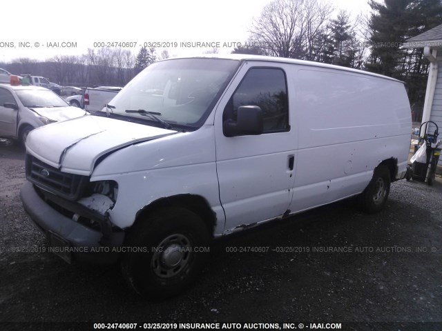 1FTRE14W66DA06741 - 2006 FORD ECONOLINE E150 VAN WHITE photo 2