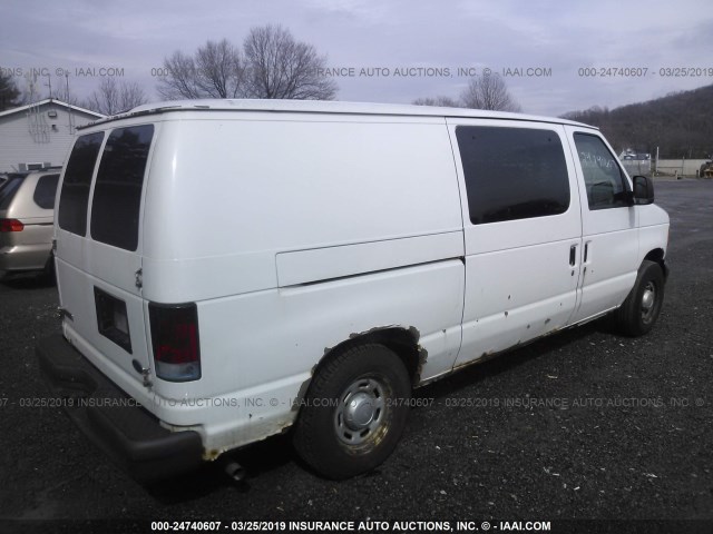 1FTRE14W66DA06741 - 2006 FORD ECONOLINE E150 VAN WHITE photo 4