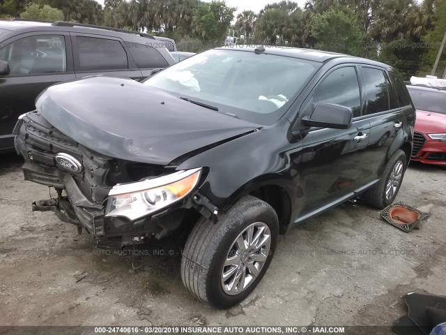 2FMDK3JCXBBA63402 - 2011 FORD EDGE SEL BLACK photo 2