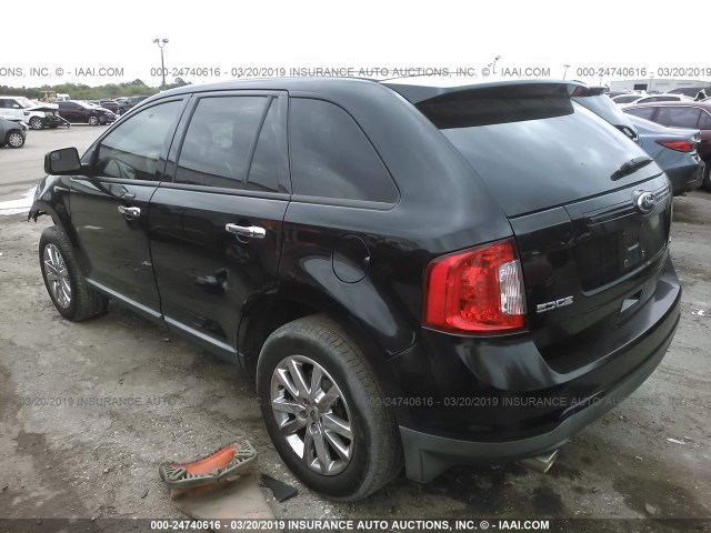 2FMDK3JCXBBA63402 - 2011 FORD EDGE SEL BLACK photo 3