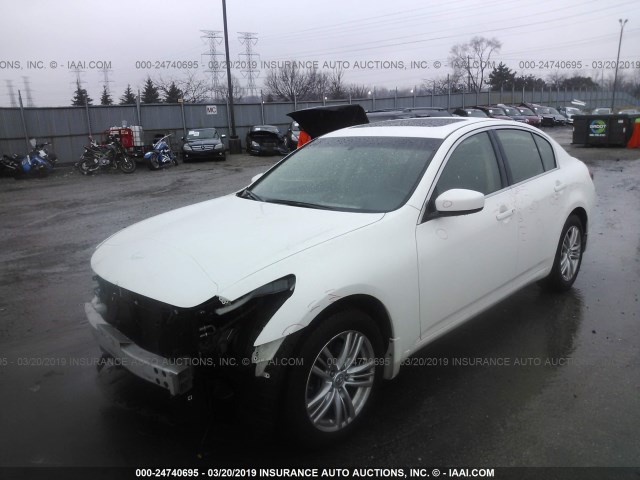 JN1DV6AR7CM862487 - 2012 INFINITI G25 WHITE photo 2