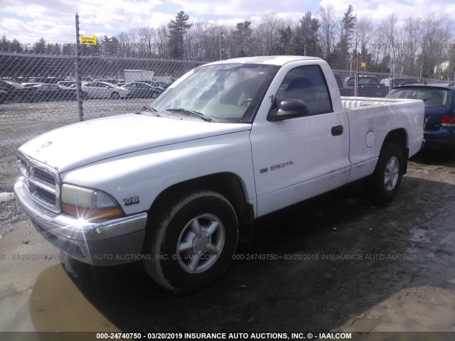 1B7FL26X0WS507236 - 1998 DODGE DAKOTA WHITE photo 2