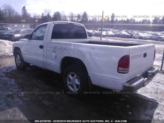 1B7FL26X0WS507236 - 1998 DODGE DAKOTA WHITE photo 3