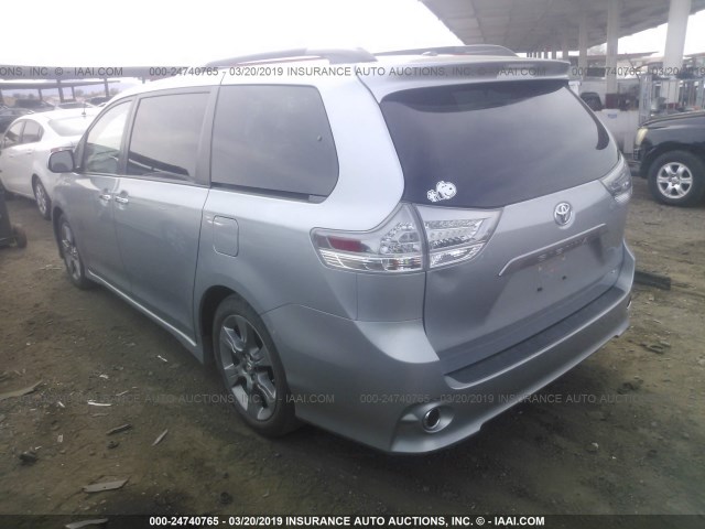 5TDXK3DC8ES493235 - 2014 TOYOTA SIENNA SPORT SILVER photo 3