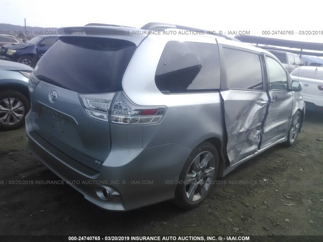 5TDXK3DC8ES493235 - 2014 TOYOTA SIENNA SPORT SILVER photo 4