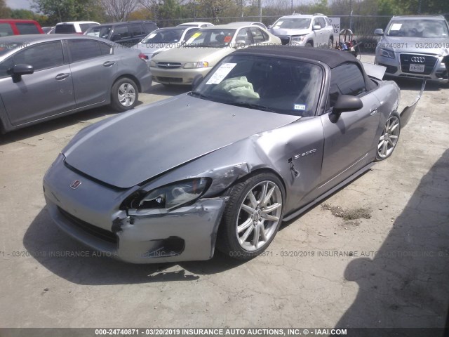 JHMAP11413T000212 - 2003 HONDA S2000 SILVER photo 2