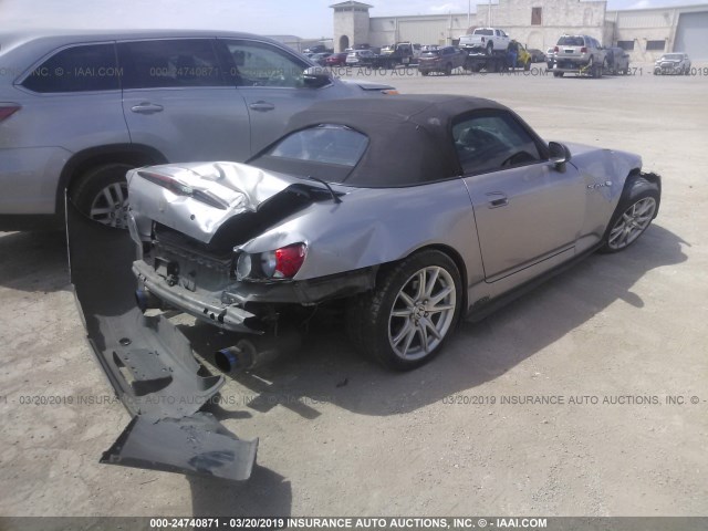 JHMAP11413T000212 - 2003 HONDA S2000 SILVER photo 4