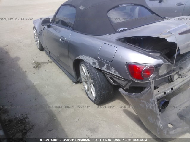 JHMAP11413T000212 - 2003 HONDA S2000 SILVER photo 6