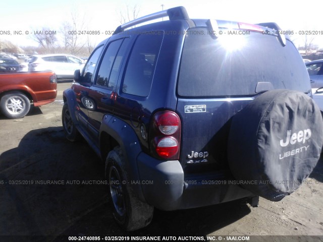 1J4GL38K96W219438 - 2006 JEEP LIBERTY RENEGADE BLUE photo 3