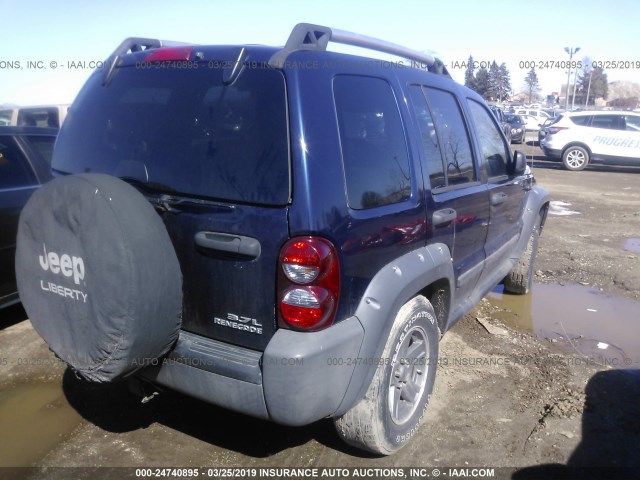 1J4GL38K96W219438 - 2006 JEEP LIBERTY RENEGADE BLUE photo 4