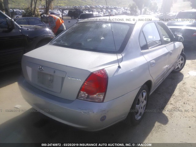 KMHDN46D35U145789 - 2005 HYUNDAI ELANTRA GLS/GT SILVER photo 4