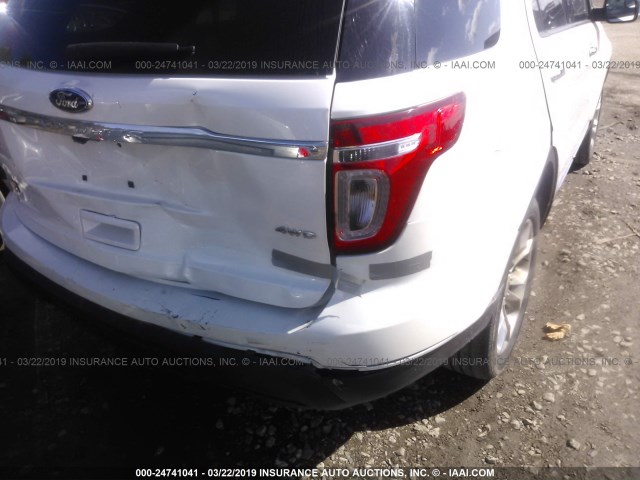 1FMHK8D84CGA86416 - 2012 FORD EXPLORER XLT WHITE photo 6