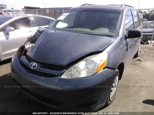 5TDZA23C86S565785 - 2006 TOYOTA SIENNA CE/LE BLUE photo 2