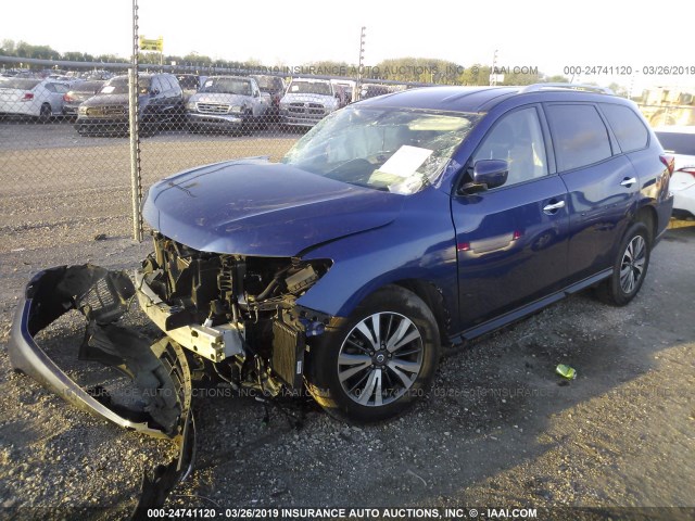 5N1DR2MN0HC677614 - 2017 NISSAN PATHFINDER S/SV/SL/PLATINUM BLUE photo 2