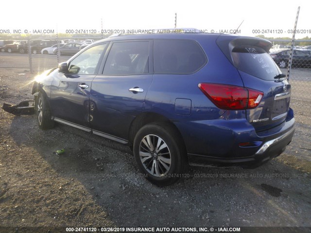 5N1DR2MN0HC677614 - 2017 NISSAN PATHFINDER S/SV/SL/PLATINUM BLUE photo 3