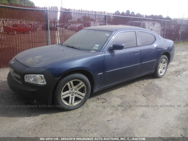 2B3KA53H26H355505 - 2006 DODGE CHARGER R/T BLUE photo 2