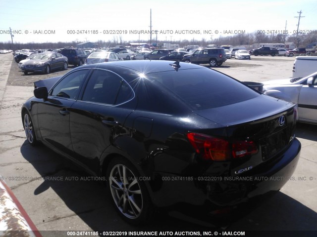 JTHBE262285021735 - 2008 LEXUS IS 350 BLACK photo 3