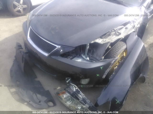 JTHBK262975029662 - 2007 LEXUS IS 250 BLACK photo 6