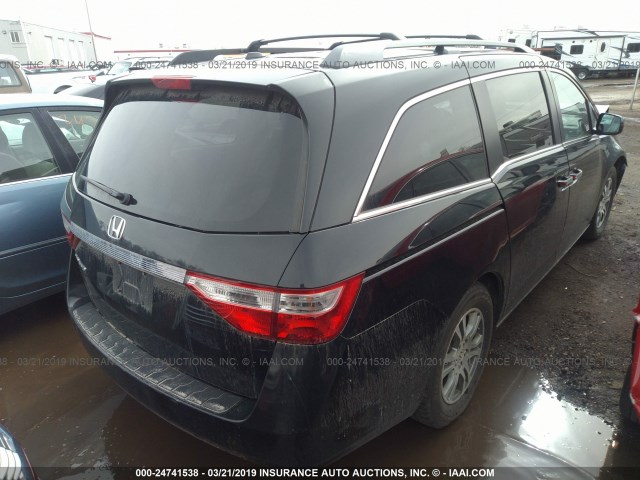 5FNRL5H65CB076307 - 2012 HONDA ODYSSEY EXL BLACK photo 4