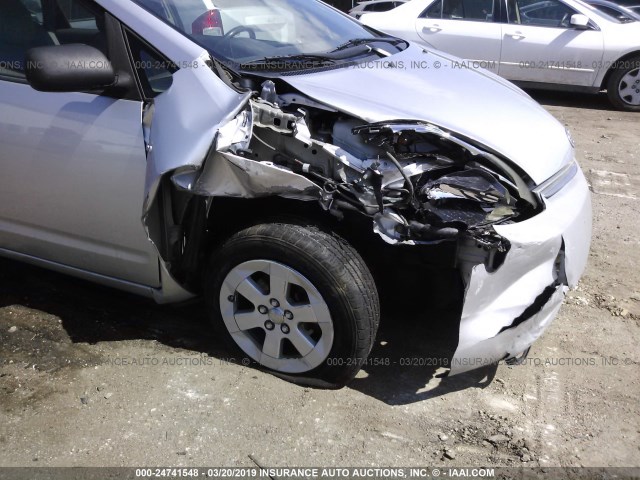 JTDKB20U887710039 - 2008 TOYOTA PRIUS SILVER photo 6