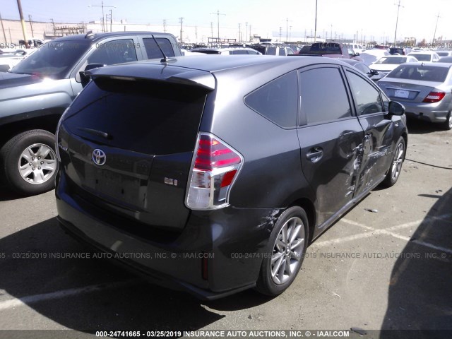 JTDZN3EU5GJ055358 - 2016 TOYOTA PRIUS V GRAY photo 4