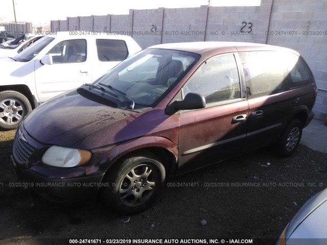 1C4GJ253X2B634952 - 2002 CHRYSLER VOYAGER MAROON photo 2