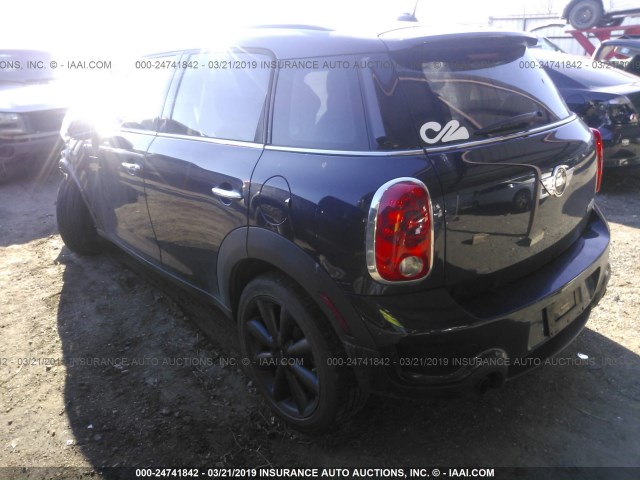 WMWZC3C57CWP20286 - 2012 MINI COOPER S COUNTRYMAN BLUE photo 3