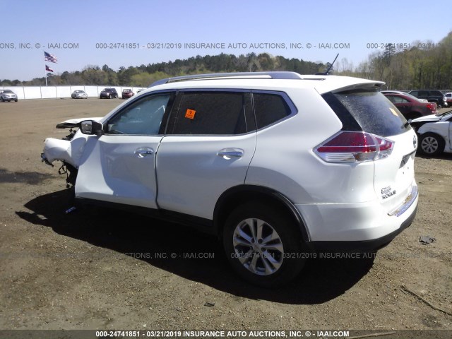 KNMAT2MT7GP733983 - 2016 NISSAN ROGUE S/SL/SV WHITE photo 3