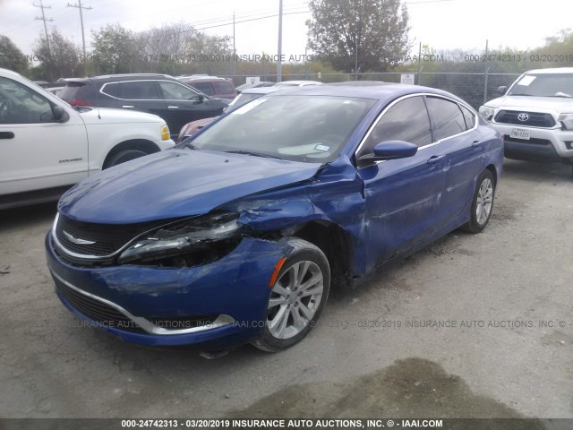 1C3CCCAB4FN756341 - 2015 CHRYSLER 200 LIMITED BLUE photo 2