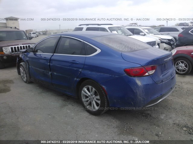 1C3CCCAB4FN756341 - 2015 CHRYSLER 200 LIMITED BLUE photo 3