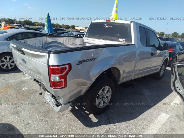 1FTEX1CB9JFB64396 - 2018 FORD F150 SUPER CAB SILVER photo 4