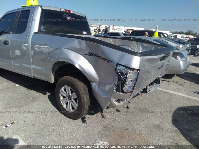 1FTEX1CB9JFB64396 - 2018 FORD F150 SUPER CAB SILVER photo 6