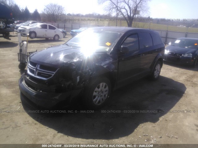 3C4PDCAB6DT695419 - 2013 DODGE JOURNEY SE BLACK photo 2