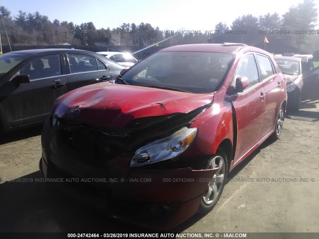 2T1KU4EE4AC371548 - 2010 TOYOTA COROLLA MATRIX  RED photo 2