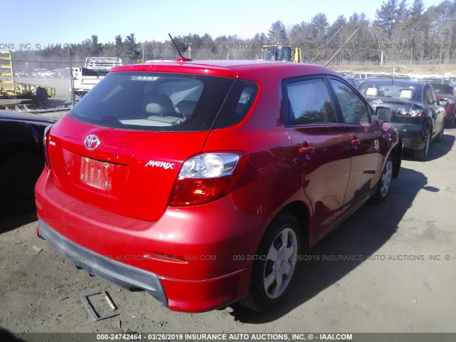 2T1KU4EE4AC371548 - 2010 TOYOTA COROLLA MATRIX  RED photo 4