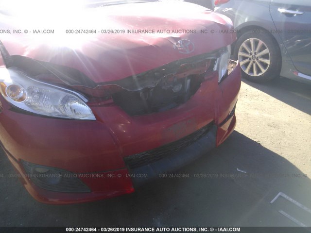 2T1KU4EE4AC371548 - 2010 TOYOTA COROLLA MATRIX  RED photo 6