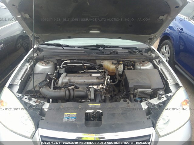 1G1ZS51F96F280453 - 2006 CHEVROLET MALIBU LS SILVER photo 10