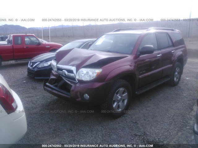 JTEBU14R568073737 - 2006 TOYOTA 4RUNNER SR5/SPORT MAROON photo 2