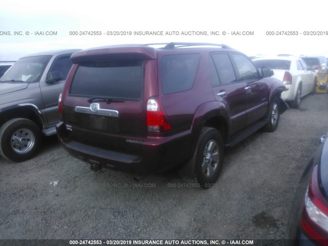 JTEBU14R568073737 - 2006 TOYOTA 4RUNNER SR5/SPORT MAROON photo 4