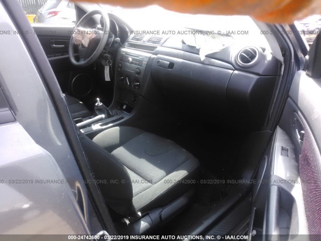 JM1BK323X81826548 - 2008 MAZDA 3 S GRAY photo 5