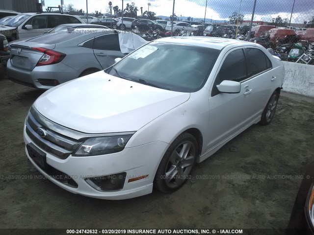 3FAHP0KC4BR303331 - 2011 FORD FUSION SPORT WHITE photo 2