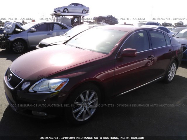 JTHBH96S165045215 - 2006 LEXUS GS GENERATION 200 300 BURGUNDY photo 2