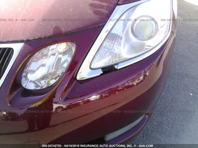 JTHBH96S165045215 - 2006 LEXUS GS GENERATION 200 300 BURGUNDY photo 6