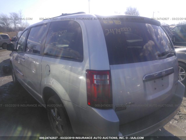 2D4RN5D10AR114454 - 2010 DODGE GRAND CARAVAN SXT SILVER photo 3