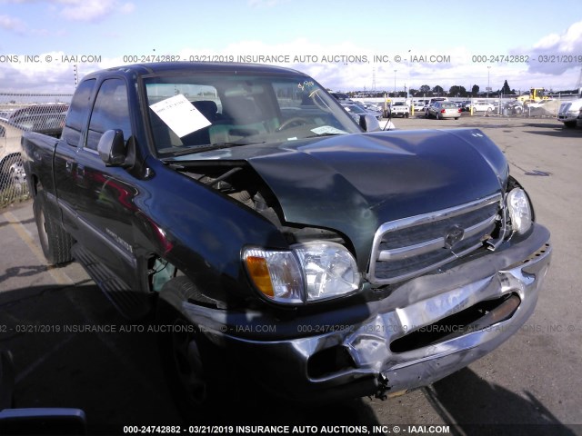 5TBRN34161S185143 - 2001 TOYOTA TUNDRA ACCESS CAB SR5 GREEN photo 1