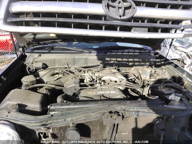 5TBRN34161S185143 - 2001 TOYOTA TUNDRA ACCESS CAB SR5 GREEN photo 10