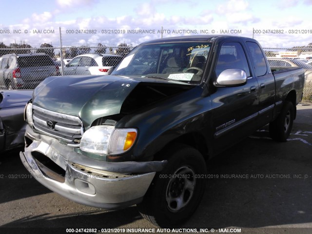 5TBRN34161S185143 - 2001 TOYOTA TUNDRA ACCESS CAB SR5 GREEN photo 2