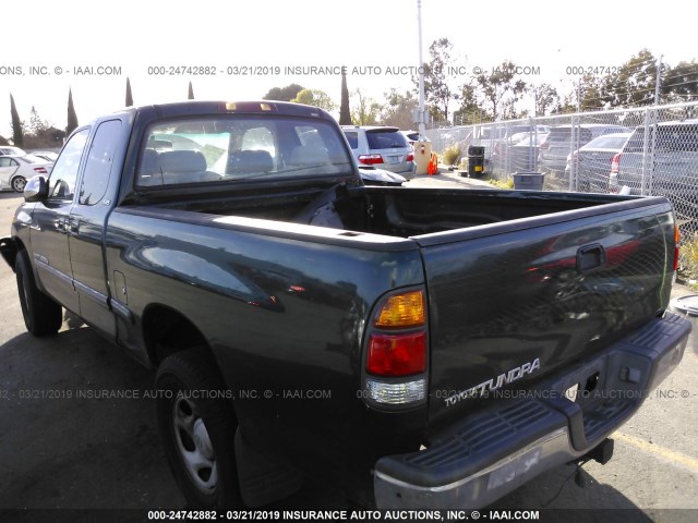 5TBRN34161S185143 - 2001 TOYOTA TUNDRA ACCESS CAB SR5 GREEN photo 3